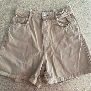 Zara beige denim shorts high rise | size 25